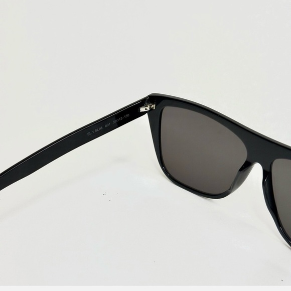 SAINT LAURENT SL 1 SLIM 001 Black Gray Rectangular Unisex Mask Sunglasses SL1 - Picture 3 of 6
